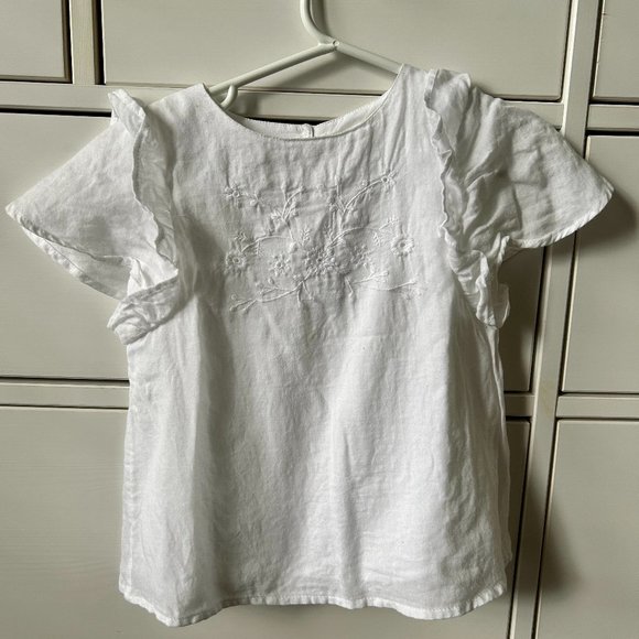 Zara White Blouse with Embroidery | 3-4Y - Picture 1 of 6